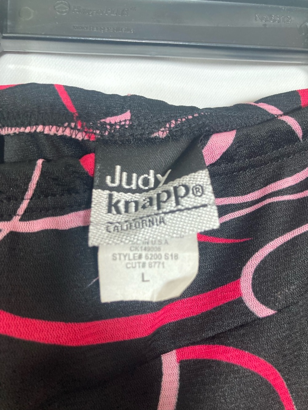 VTG Judy Knapp California Y2K Pink Abstract Swirl Midi Skirt Size L Fairy Grunge - Picture 6 of 10